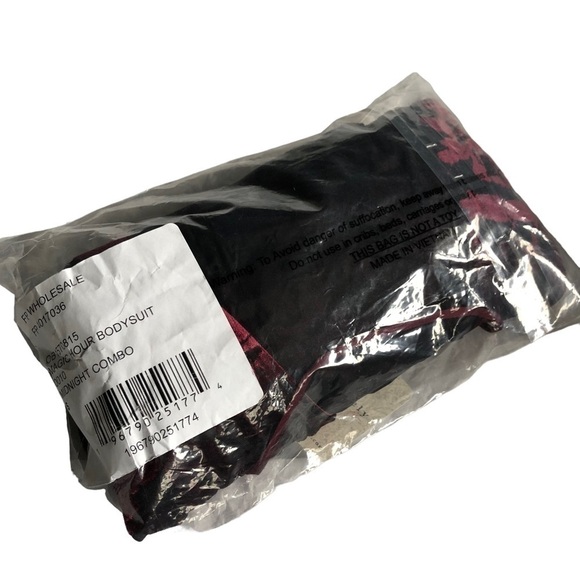 Free People Bodysuit Intimately Free Magic Hour Velvet Maroon Small - Picture 6 of 8